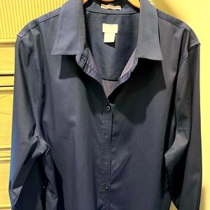 Chico's Navy Button-Up Blouse